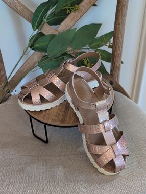 Girls' Size 2 Thereabouts Sparkle Pink Sandals